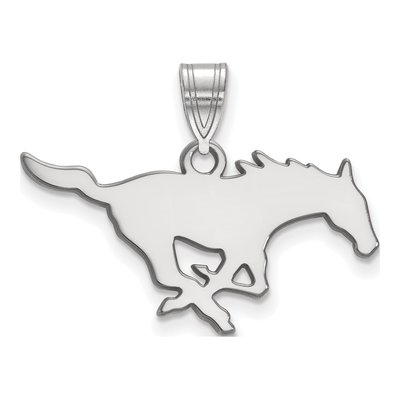 Southern Methodist University 10K White Gold Mustang Medium Pendant