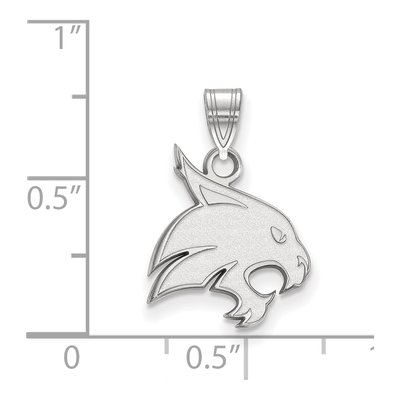 Texas State University 10K White Gold Bobcat Medium Pendant – view 2