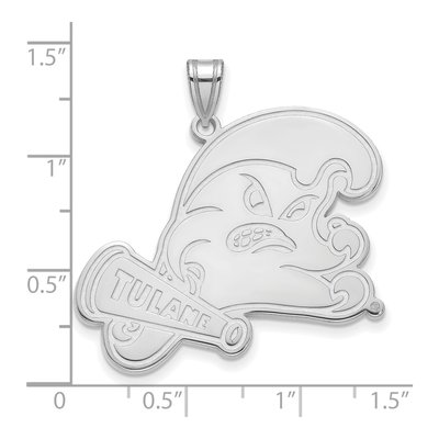 Tulane University 10K White Gold Extra Large Pendant – view 3