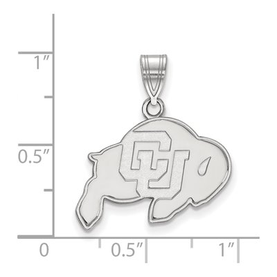 University of Colorado 10K White Gold Medium Buffaloes Pendant – view 2