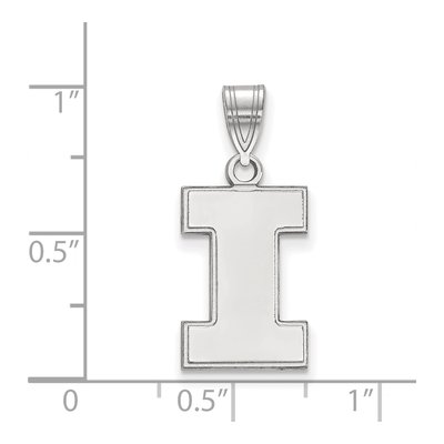 University of Illinois 10K White Gold Medium Letter I Pendant – view 2