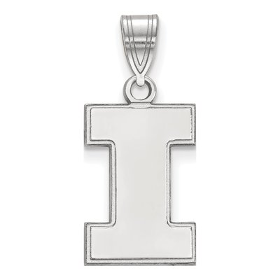 University of Illinois 10K White Gold Medium Letter I Pendant