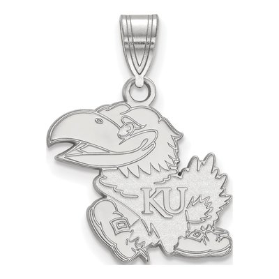 University of Kansas 10K White Gold Jayhawk Medium Pendant