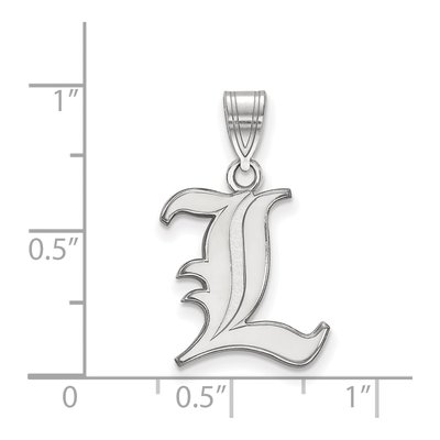 University of Louisville 10K White Gold Medium Letter L Pendant – view 2