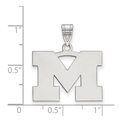 University of Michigan 10K White Gold Medium Letter M Pendant – view 2