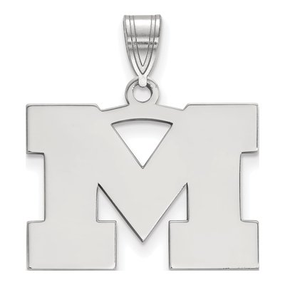 University of Michigan 10K White Gold Medium Letter M Pendant
