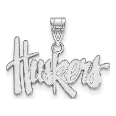 University of Nebraska 10K White Gold Huskers Medium Pendant