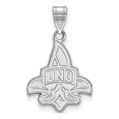 University of New Orleans 10K White Gold U-N-O Large Pendant