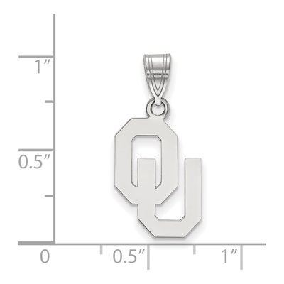 University of Oklahoma 10K White Gold O-U Medium Pendant – view 2