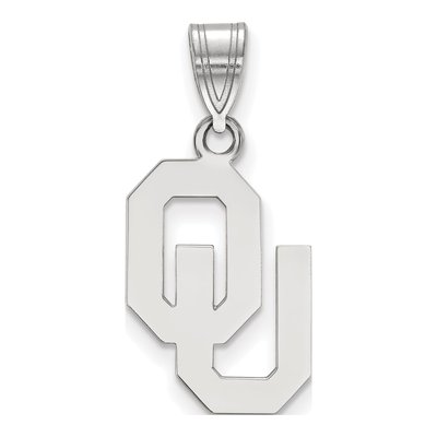 University of Oklahoma 10K White Gold O-U Medium Pendant