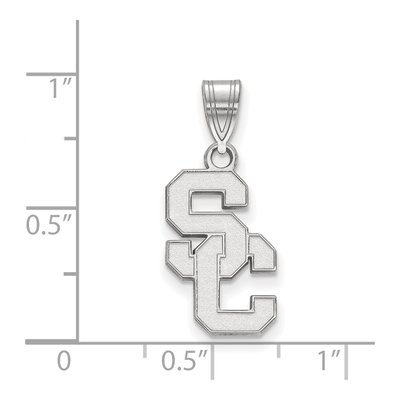University of Southern California 10K White Gold S-C Medium Pendant – view 2