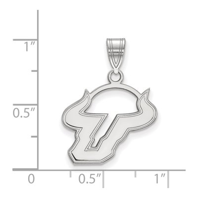 University of South Florida 10K White Gold Bull Medium Pendant – view 2