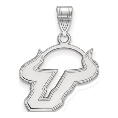 University of South Florida 10K White Gold Bull Medium Pendant