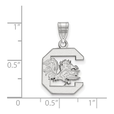 University of South Carolina 10K White Gold Medium Pendant – view 2