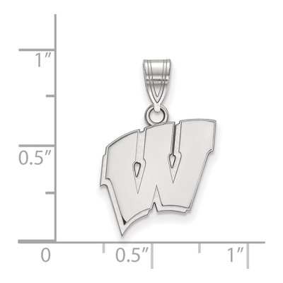 University of Wisconsin 10K White Gold Medium Letter W Pendant – view 2