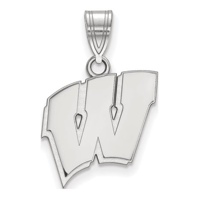 University of Wisconsin 10K White Gold Medium Letter W Pendant