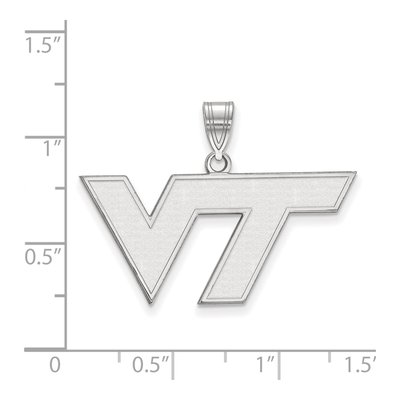 Virginia Tech 10K White Gold V-T Medium Pendant – view 2