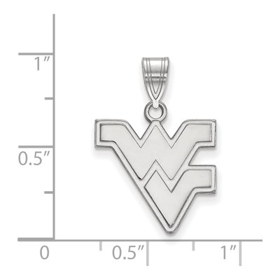 West Virginia University 10K White Gold W-V Medium Pendant – view 2