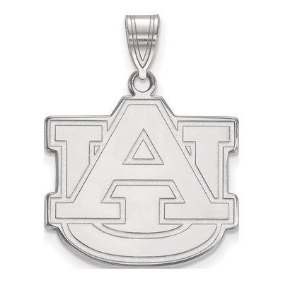 Auburn University 10K White Gold A-U Large Pendant