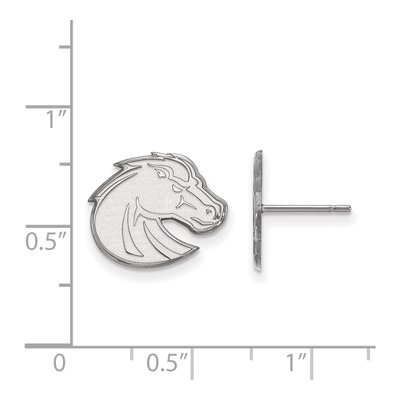 Boise State University 10K White Gold Bronco Small Stud Earrings – view 2