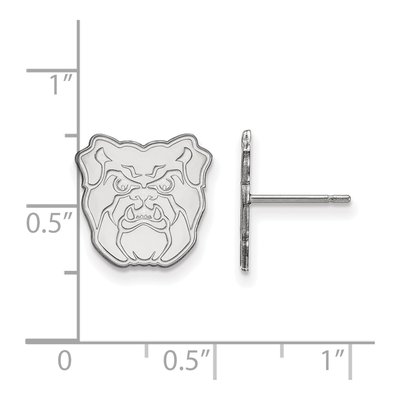 Butler University 10K White Gold Bulldog Small Stud Earrings – view 2