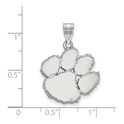 Clemson University 10K White Gold Tiger Paw Large Pendant – view 2