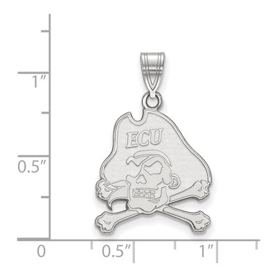 East Carolina University 10K White Gold Pirate Large Pendant – view 2
