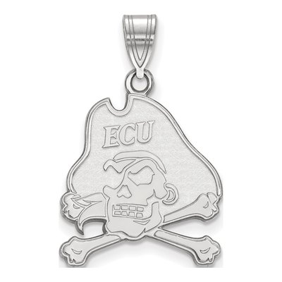 East Carolina University 10K White Gold Pirate Large Pendant