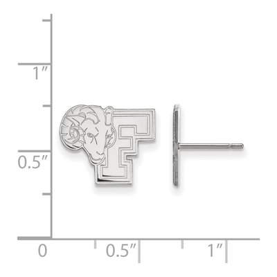 Fordham University 10K White Gold Ram Small Stud Earrings – view 2