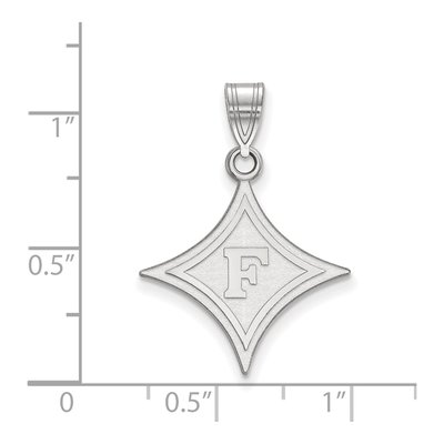 Furman University 10K White Gold Large Pendant – view 2