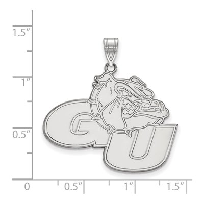 Gonzaga University 10K White Gold G-U Bulldog Extra Large Pendant – view 2