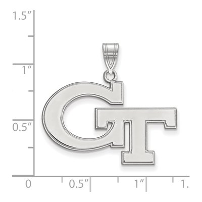 Georgia Institute of Technology 10K White Gold G-T Large Pendant – view 2