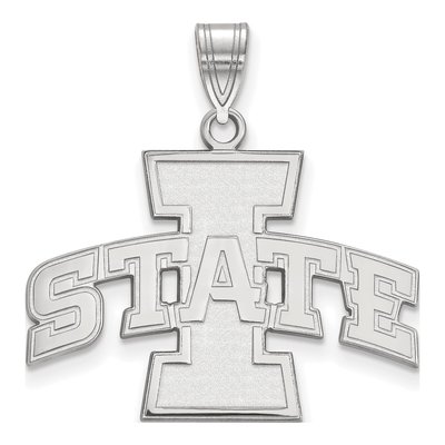 Iowa State University 10K White Gold Large Pendant