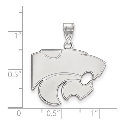 Kansas State University 10K White Gold Wildcat Large Pendant – view 2
