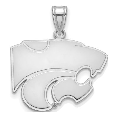 Kansas State University 10K White Gold Wildcat Large Pendant