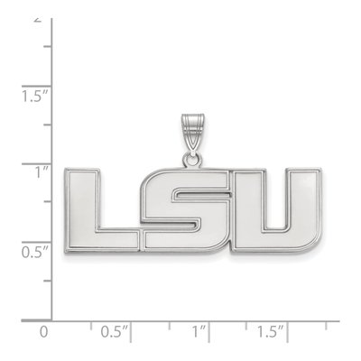 Louisiana State University 10K White Gold L-S-U Large Pendant – view 2