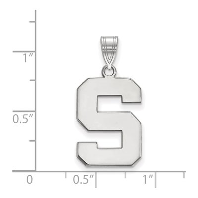 Michigan State University 10K White Gold Large Letter S Pendant – view 2