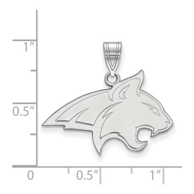 Montana State University 10K White Gold Bobcat Large Pendant – view 2