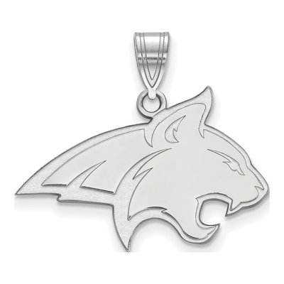 Montana State University 10K White Gold Bobcat Large Pendant