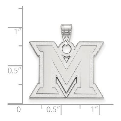 Miami University 10K White Gold Ohio Large Letter M Pendant – view 2