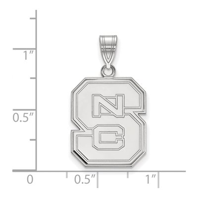 North Carolina State University 10K White Gold N-C-S Large Pendant – view 2