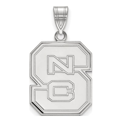 North Carolina State University 10K White Gold N-C-S Large Pendant