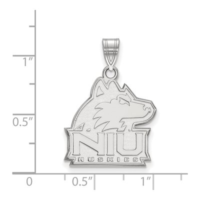 Northern Illinois University 10K White Gold N-I-U Huskies Large Pendant – view 2