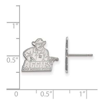 New Mexico State University 10K White Gold Aggies Small Stud Earrings – view 2