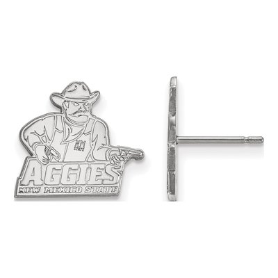 New Mexico State University 10K White Gold Aggies Small Stud Earrings