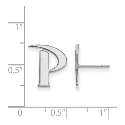 Pepperdine University 10K White Gold Letter P Stud Earrings – view 2