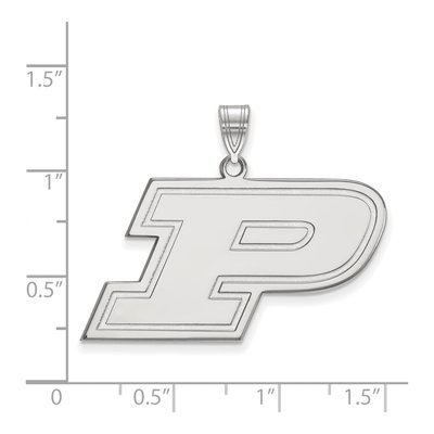 Purdue University 10K White Gold Large Letter P Pendant – view 2
