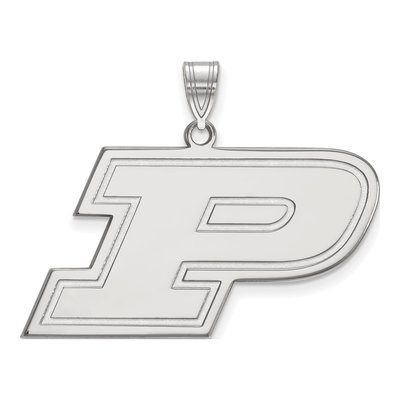 Purdue University 10K White Gold Large Letter P Pendant