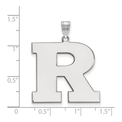 Rutgers University 10K White Gold Extra Large Letter R Pendant – view 2