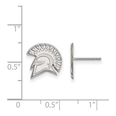 San Jose State University 10K White Gold Spartan Small Stud Earrings – view 2